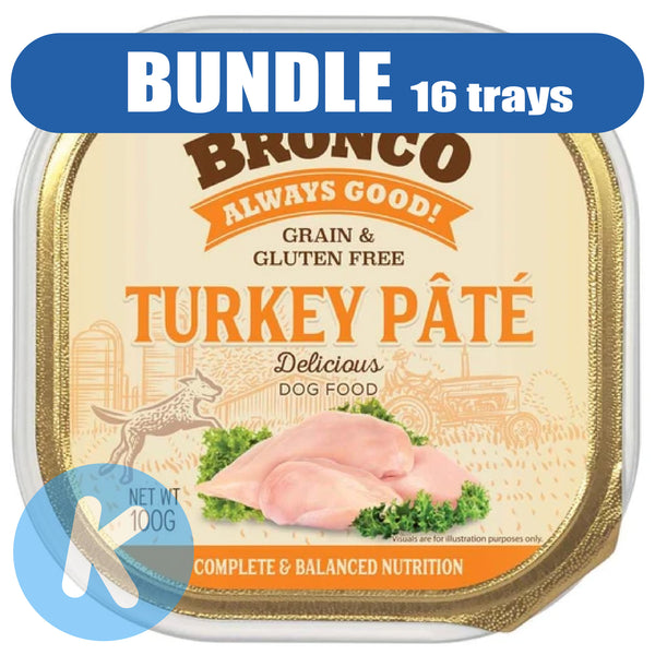 Bronco Turkey Pâté Dog Wet Food 100g X96