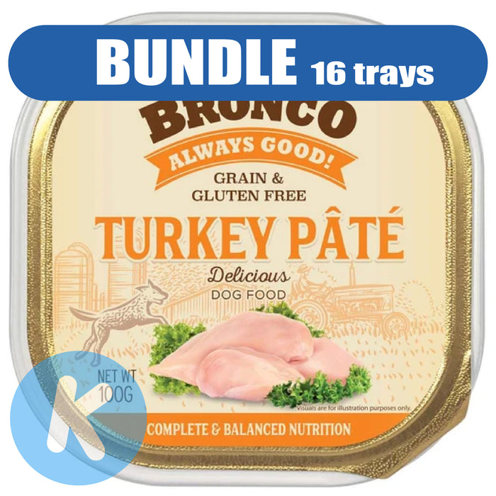 Bronco - Turkey Pâté Dog Wet Food 100g X96