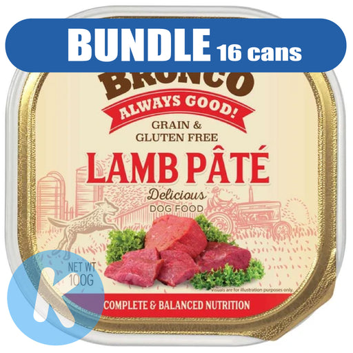Bronco - Lamb Pâté Dog Wet Food 100g X96