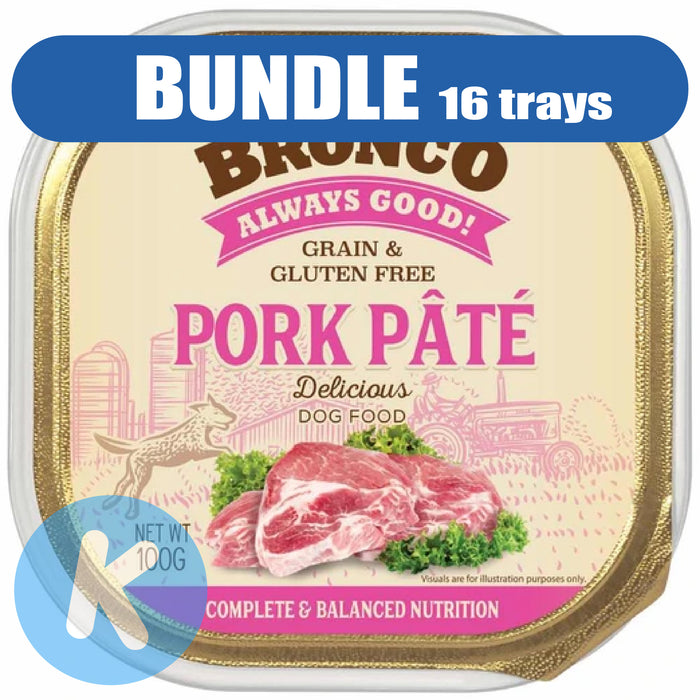 Bronco - Pork Pâté Dog Wet Food 100g X96