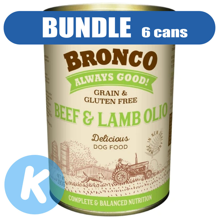 Bronco - Beef & Lamb Olio Dog Wet Food 390g X12