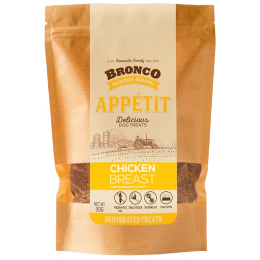 Bronco Appetit Chicken Breast Dehydrated Dog Treats 90g