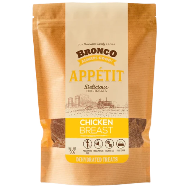 Bronco Appetit Chicken Breast Dehydrated Dog Treats 90g