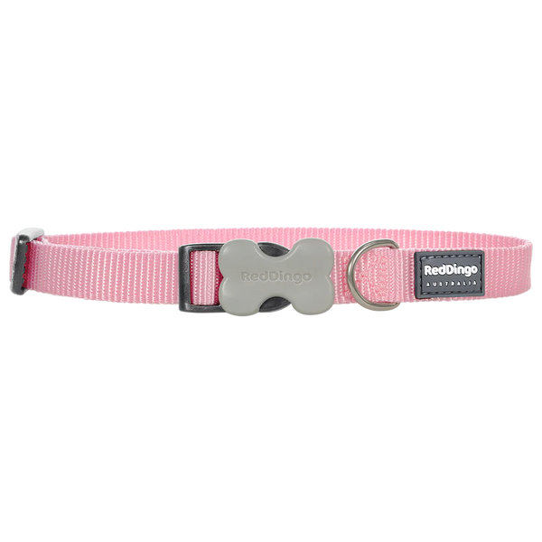Red Dingo Dog Collar Plain - Classic Pink Small 12mm (20-32cm)