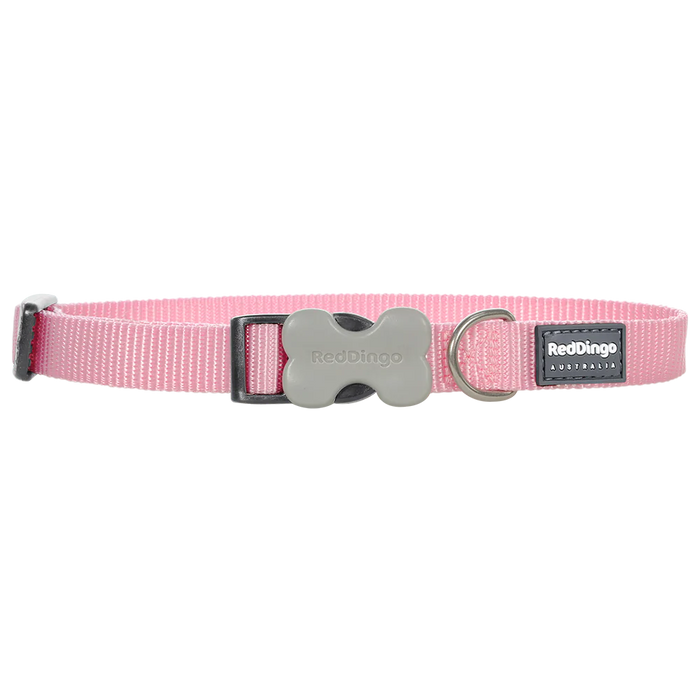 Red Dingo Dog Collar Plain - Classic Pink 20mm (31-47cm)