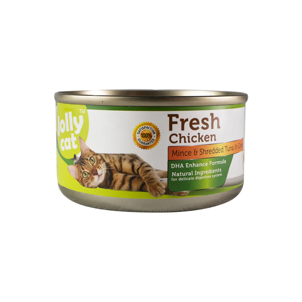 Jolly Cat Fresh Chicken, Mince & Shredded Tuna in Gravy 80g