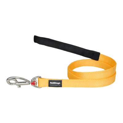 Red Dingo Dog Fixed Lead Plain - Classic Yellow Large (1.2m)