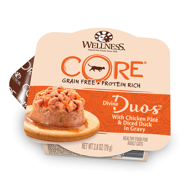 Wellness Cat Core Divine Duos Chicken Pate & Diced Duck in Gravy 2.8oz X12