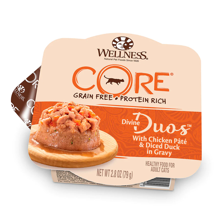 Wellness Cat Core Divine Duos Chicken Pate & Diced Duck in Gravy 2.8oz X12