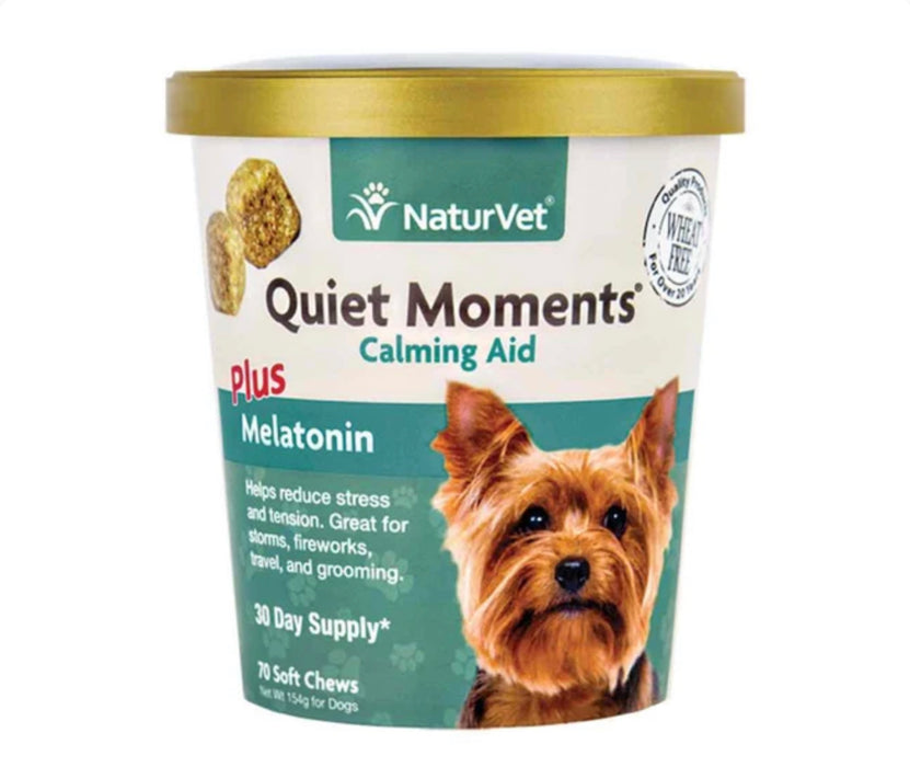 NaturVet Quiet Moments Calming Aid Soft Chews Dog Supplement 70 count
