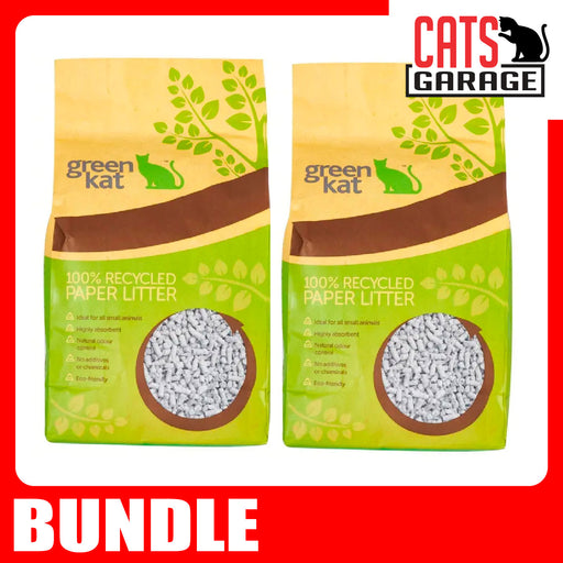Green Kat 100% Recycled Paper Cat Litter 24L X 6 Bags [BUNDLE PROMO]