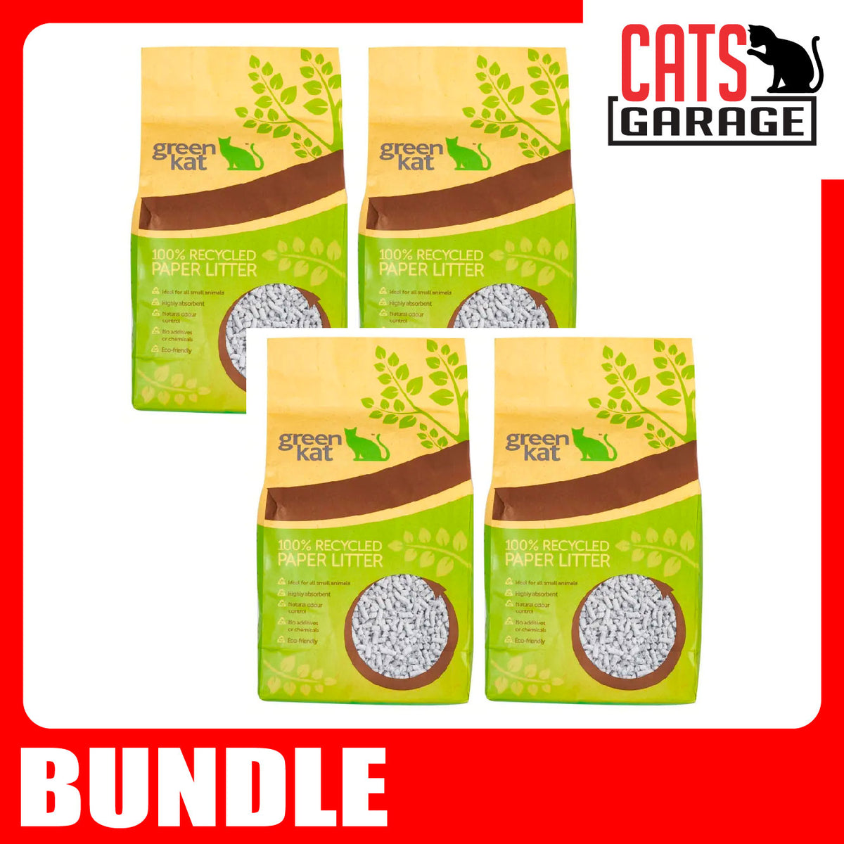 Green Kat 100 Recycled Paper Cat Litter (2 Sizes) — Cats Garage