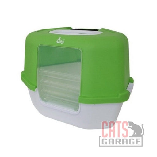 Cat Love Space Saver Corner Hooded Cat Pan Green w/Detachable bag anchor & carbon filter