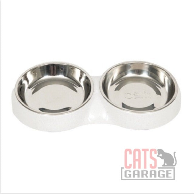 Catit Feeding Double Dish White x 200 ml — Cats Garage