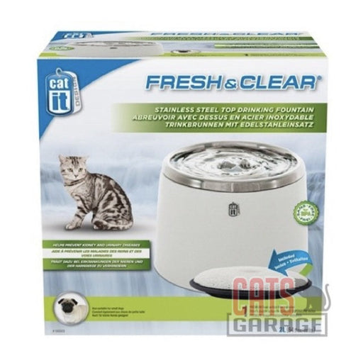 Catit Fresh & Clear Stainless Steel Water Fountain 2L