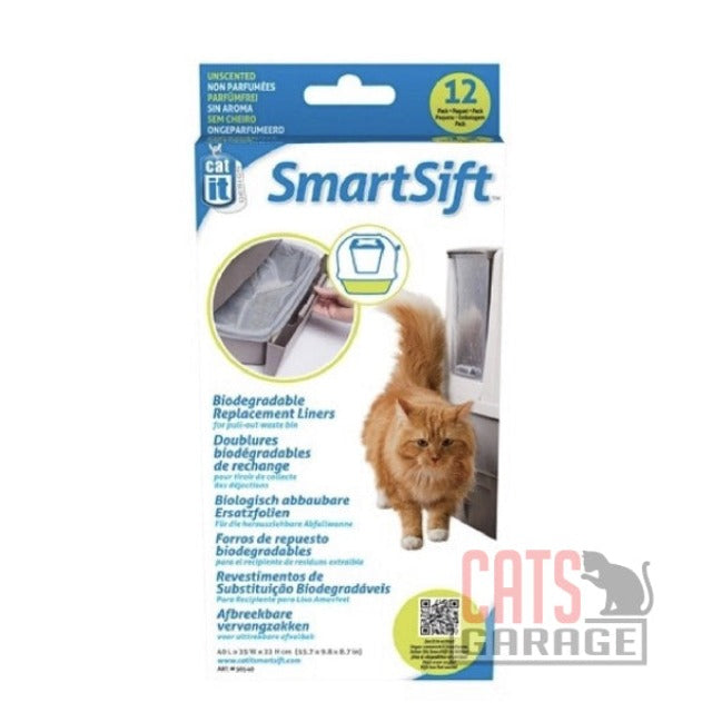 Catit Design SmartSift Biodegradable Replacement Liners - 12-pack For Pull-Out Waste Bin