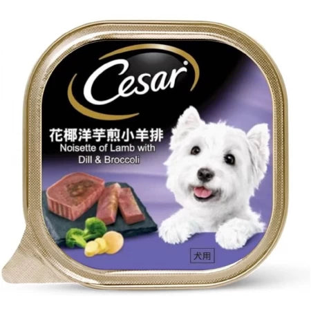 Cesar Dog Wet Food Noisette of Lamb with Dill & Broccoli 100g X24