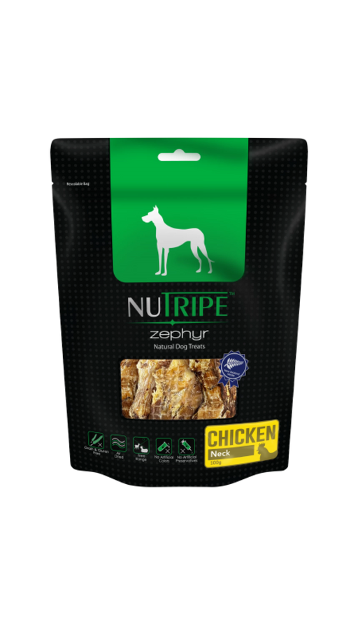 Nutripe Zephyr Air Dried Chicken Neck Dog Treats 100g