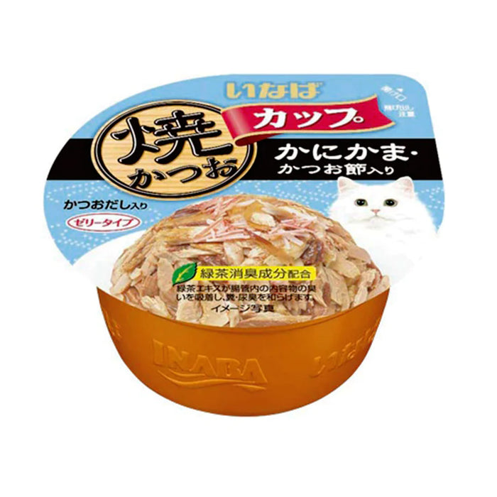 CIAO Cup Tuna In Gravy Topping Crabstick & Sliced Bonito 80g