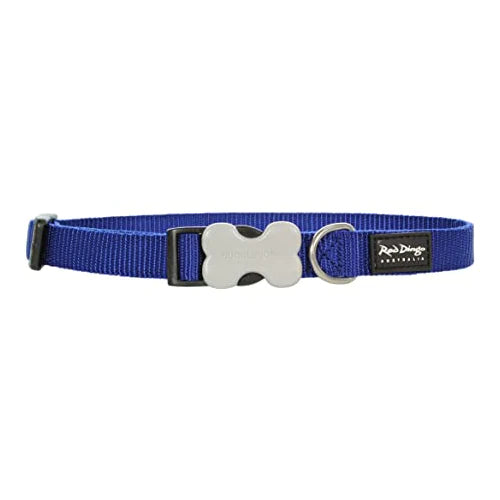 Red Dingo Dog Collar Plain - Classic Blue Small 12mm (20-32cm)