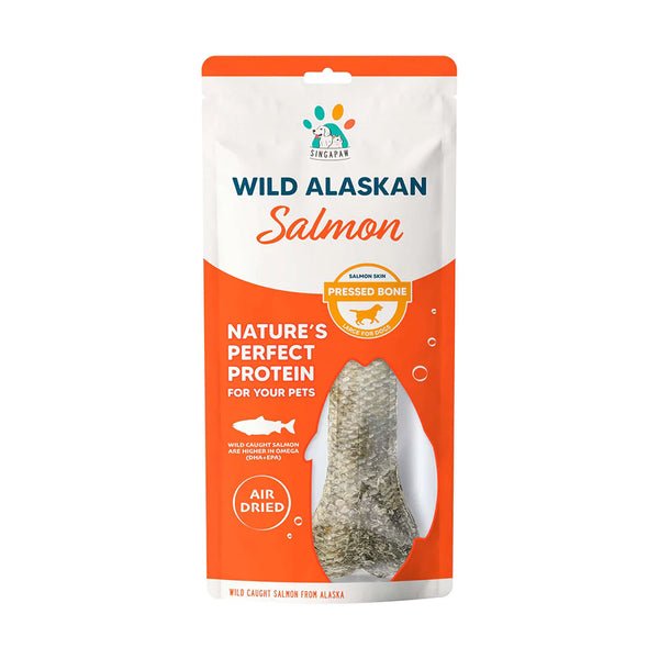 Singapaw Dog Pressed Bone Wild Alaskan Salmon Skin Bone L 120g