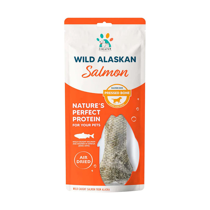 Singapaw Dog Pressed Bone Wild Alaskan Salmon Skin Bone L 120g
