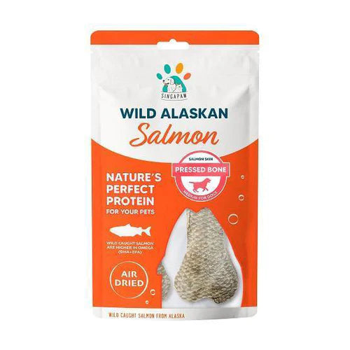 Singapaw Dog Pressed Bone Wild Alaskan Salmon Skin Bone M 100g