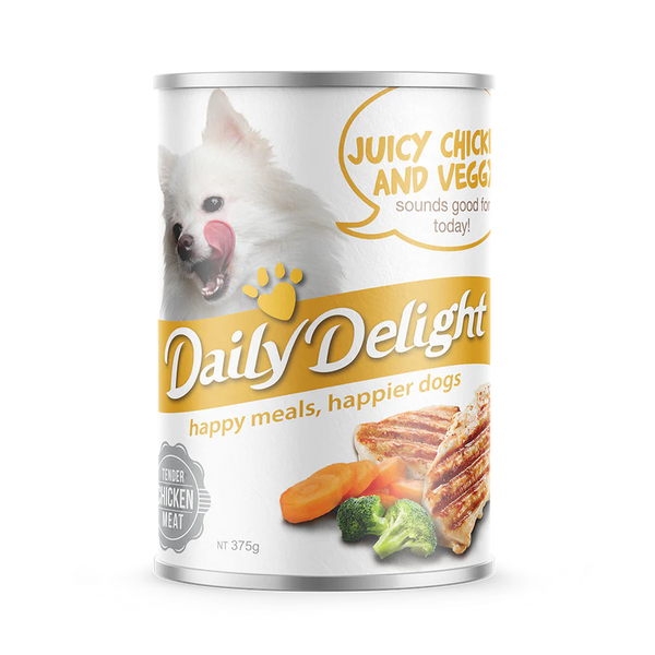 Daily Delight Dog Wet Food Juicy Chicken & Veggy 375g X24
