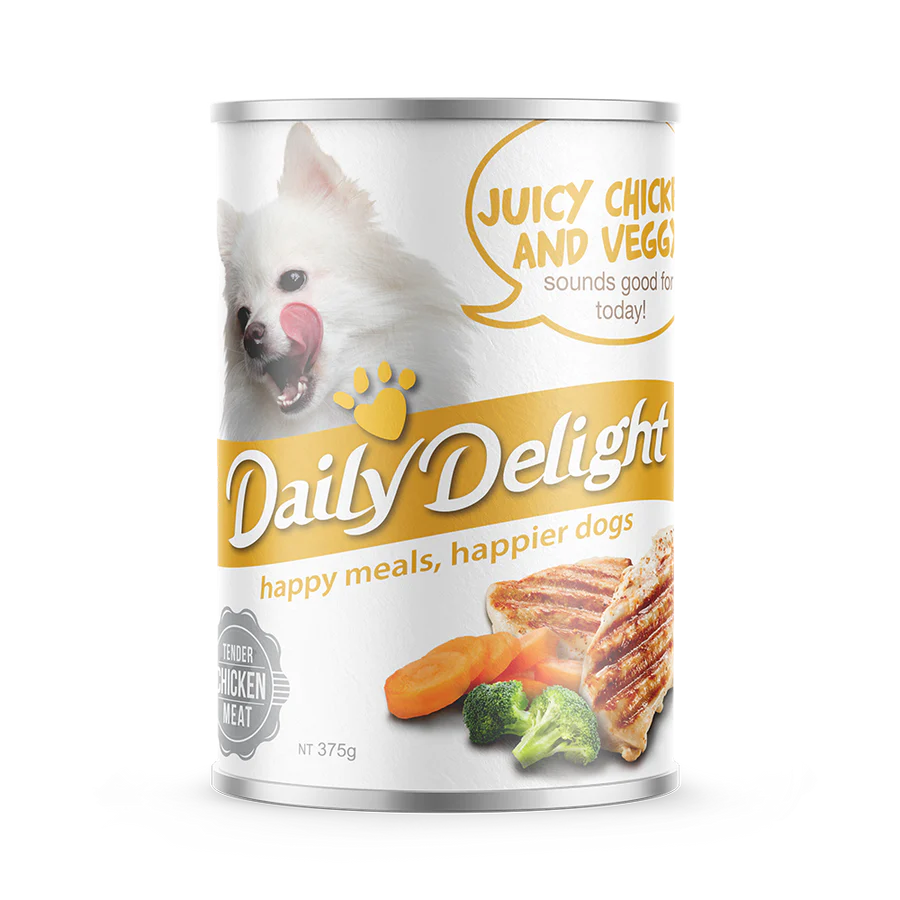 Daily Delight Dog Wet Food Juicy Chicken & Veggy 375g X24