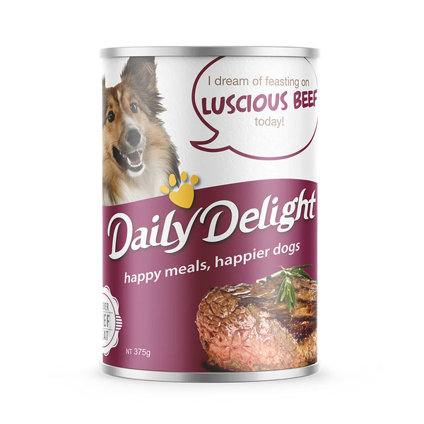 Daily Delight Dog Wet Food Luscious Beef 375g X24