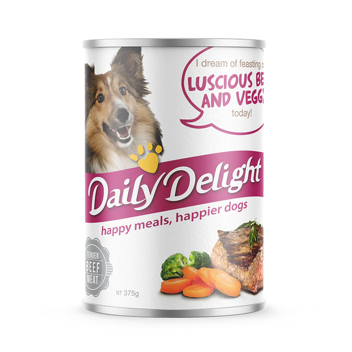 Daily Delight Dog Wet Food Luscious Beef & Veggy 375g X24