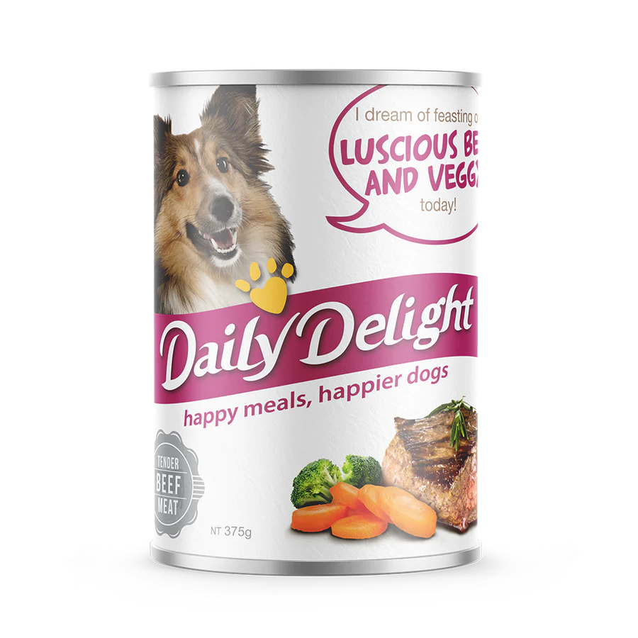 Daily Delight Dog Wet Food Luscious Beef & Veggy 375g X24