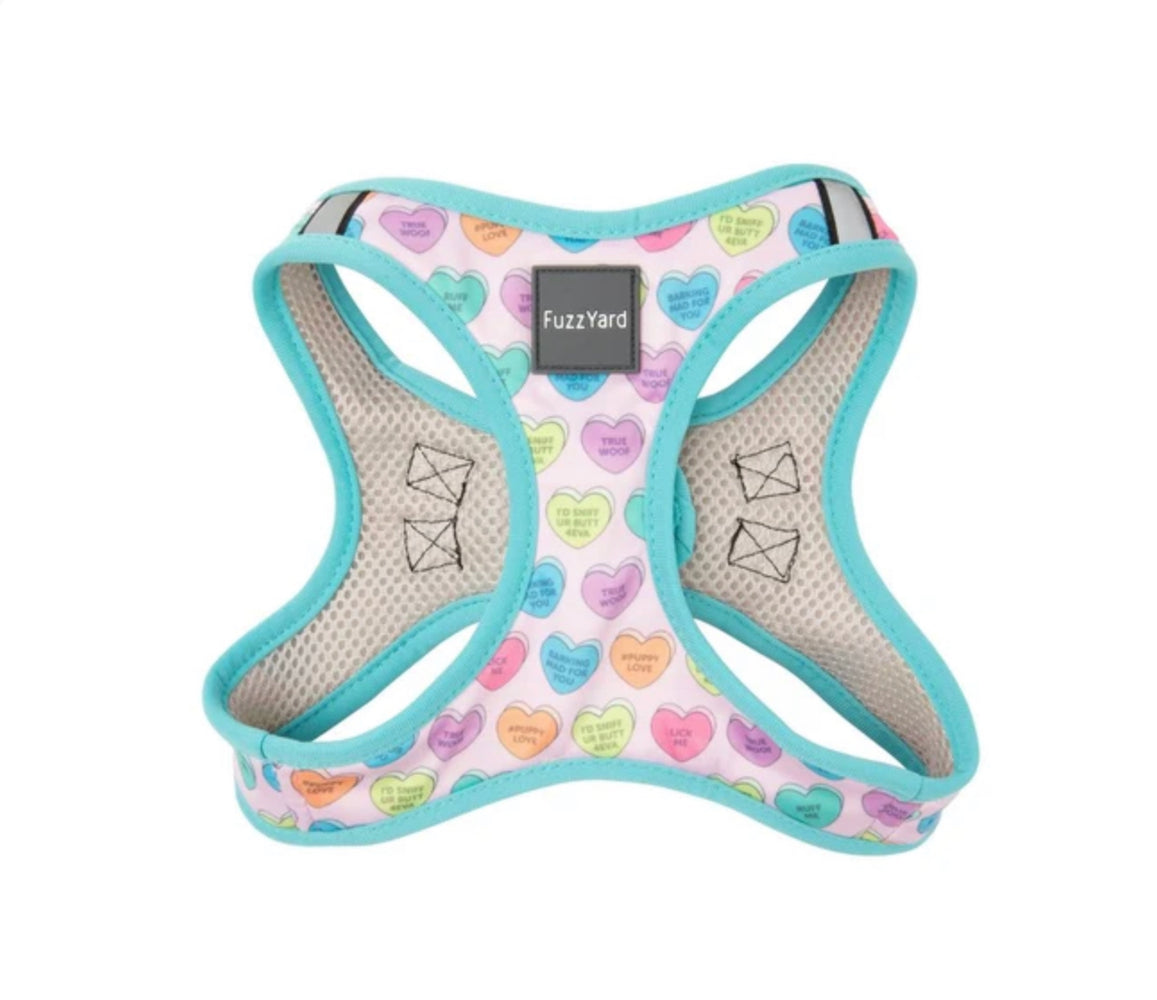 Fuzzyard Step-In Dog Harness - Candy Hearts (5 Sizes)