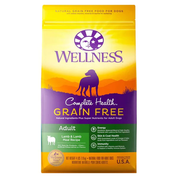 Wellness Dog Complete Health Grain Free Adult Lamb & Lamb Meal Recipe 4lb