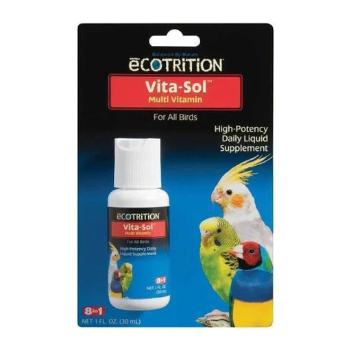 8 in 1 Ecotrition Vita-Sol Multi Vitamin for Birds 1oz