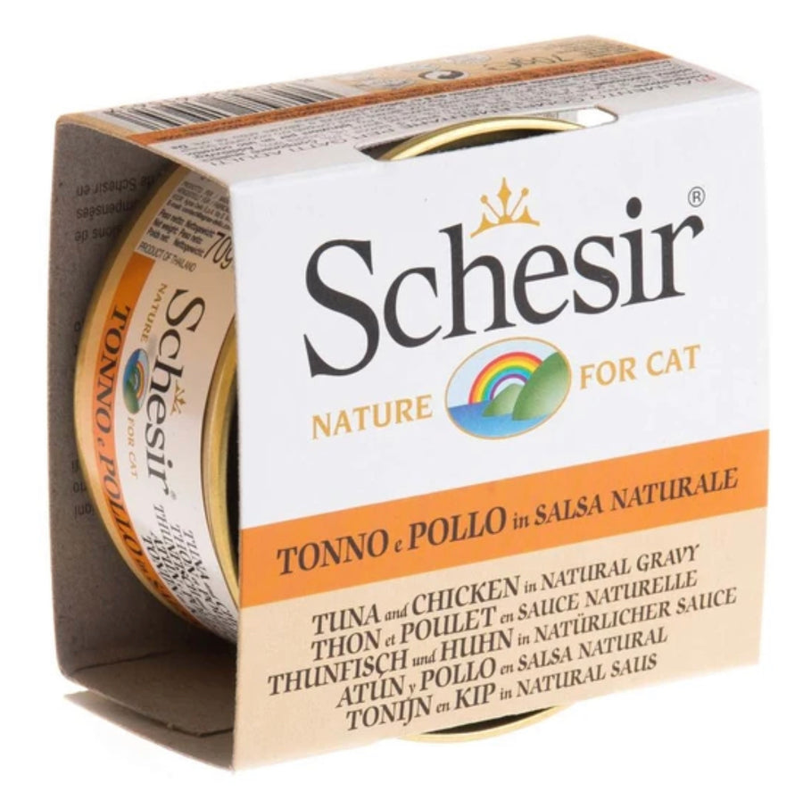 Schesir Tuna and Chicken in Natural Gravy Canned Cat Food 70g X14