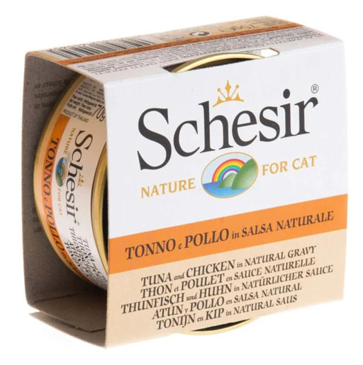 Schesir Tuna and Chicken in Natural Gravy Canned Cat Food 70g X14