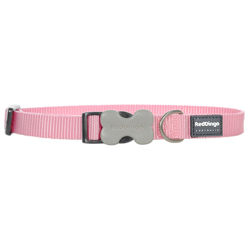 Red Dingo Dog Collar Plain - Classic Pink 15mm (24-36cm)