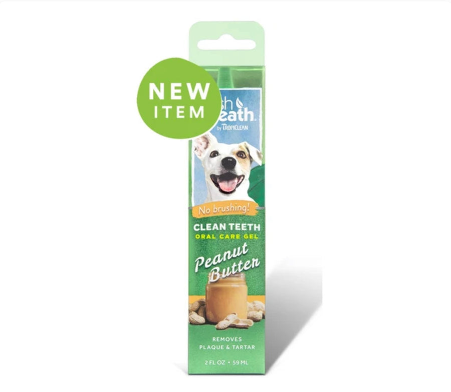 Tropiclean Fresh Breath Peanut Butter Clean Teeth Oral Care Gel 2oz