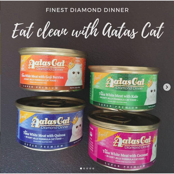 AATAS CAT Finest Diamond Dinner Tuna White Meat 80g X24