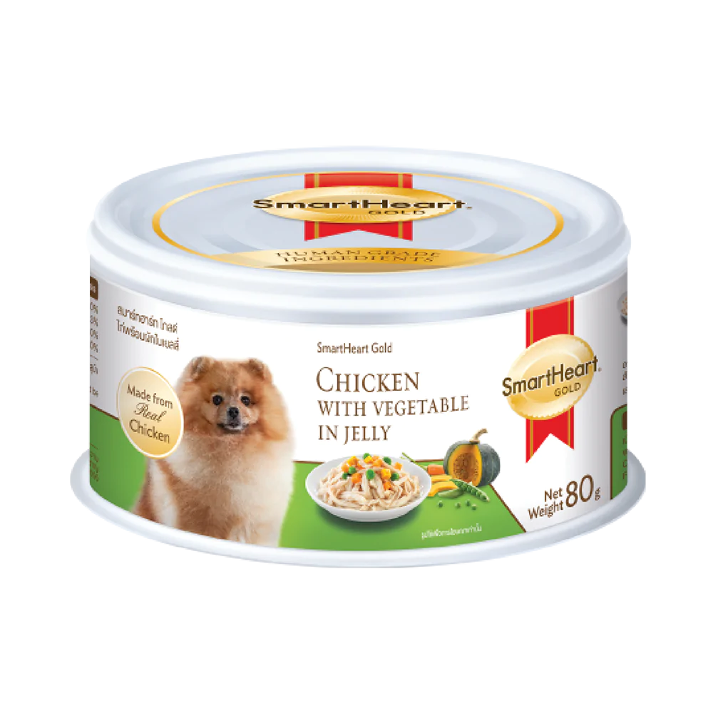 SmartHeart Dog Can Gold Chicken with Vegetable in Jelly 80g X24