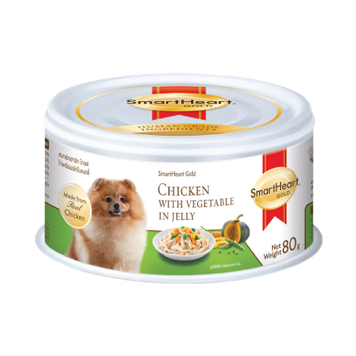 SmartHeart Dog Can Gold Chicken with Vegetable in Jelly 80g X24