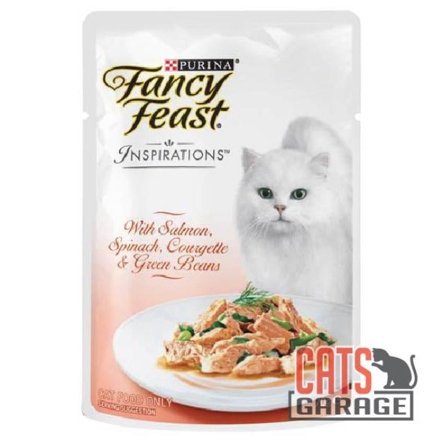 Fancy Feast Inspirations Salmon, Spinach, Courgette & Green Beans Pouch Cat Food 70g