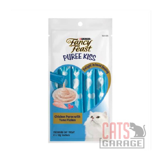 Fancy Feast Puree Kiss Treats Chicken Puree With Tuna Flakes 40g (15 PACKS)
