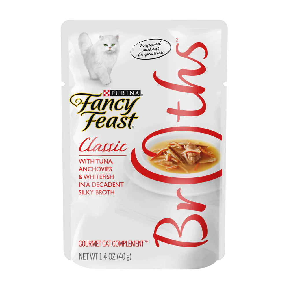 Fancy Feast Classic Broths with Tuna, Anchovies & Whitefish 40g