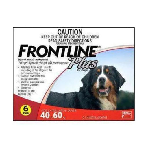 Frontline Plus Spot-On for Dogs 40 - 60kg 6 Pipette