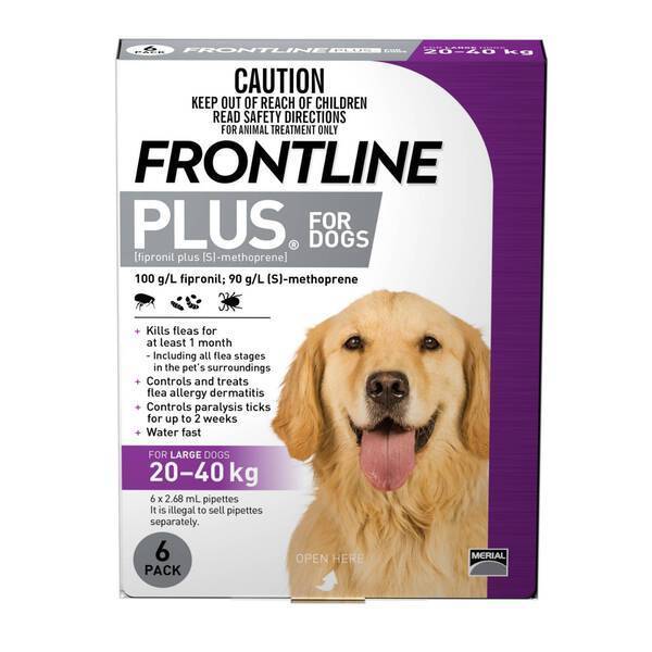 Frontline Plus Spot-On for Dogs 20 - 40kg (2 Option)