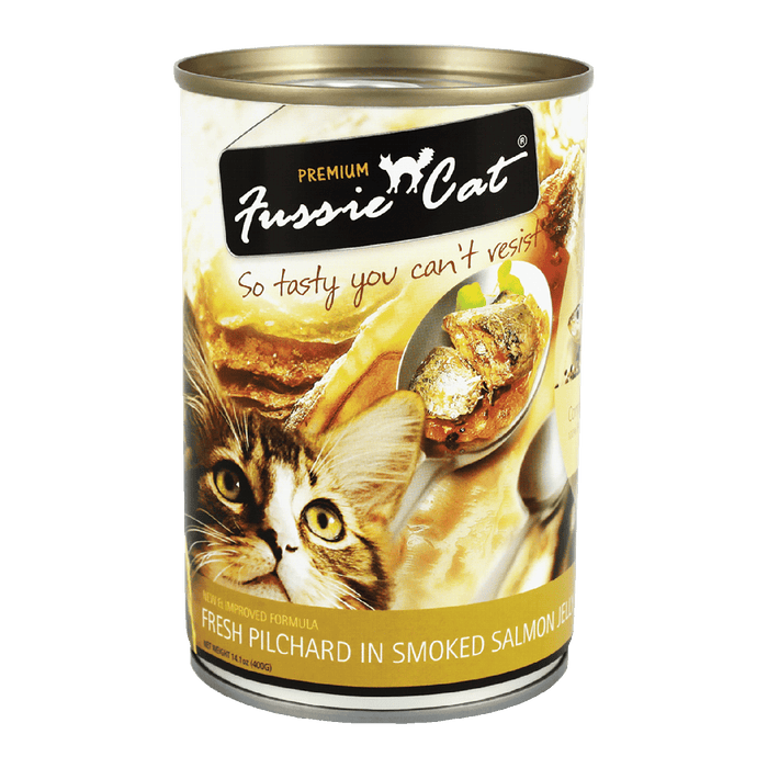 Fussie Cat Fresh Pilchard In Smoked Salmon Jelly Cat Wet Food 400g X24