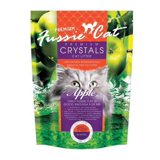 Fussie Cat Premium Crystals APPLE Litter 5L X4