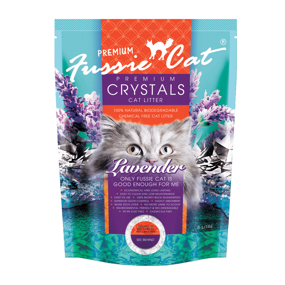 Fussie Cat Premium Crystals LAVENDER Litter 5L X4